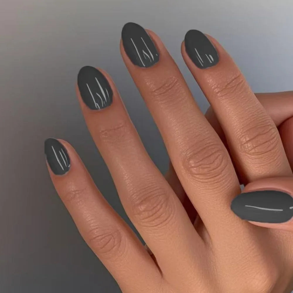 Almond False Nails 24pc – Full Cover French Nail Tips
