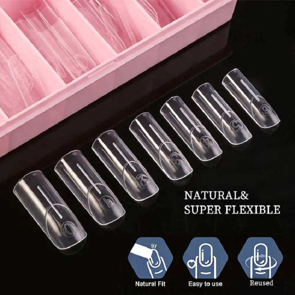 140Pcs French Nail Dual Forms | 14 Sizes Ultra-Thin C-Curve