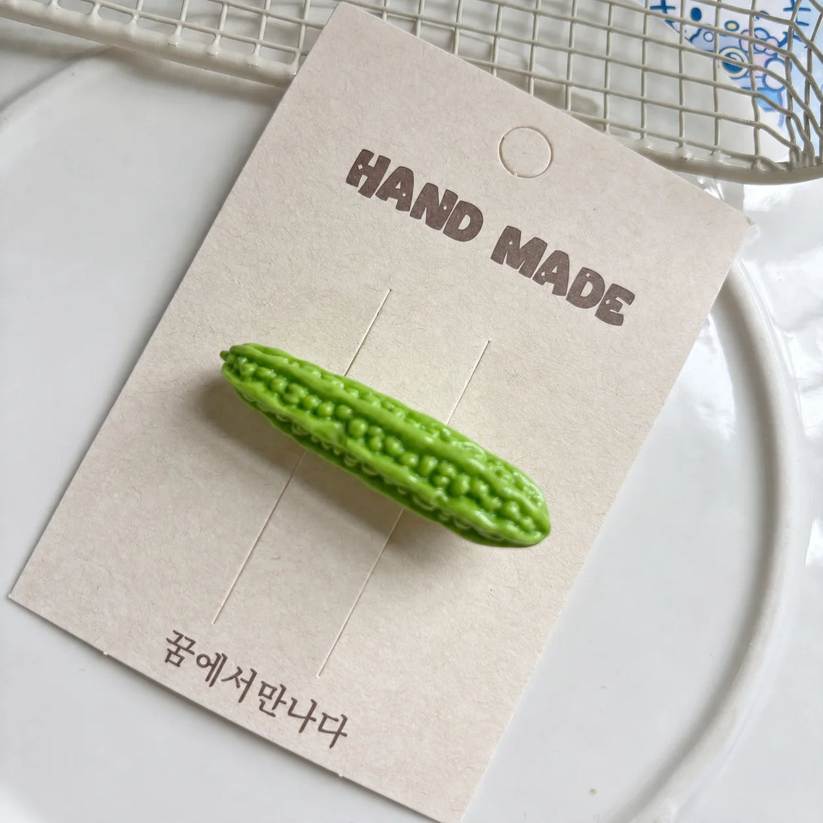 Handmade Resin Vegetable BB Hair Clip – Novelty Accessory Novelty Hair Clip PRIMED Green