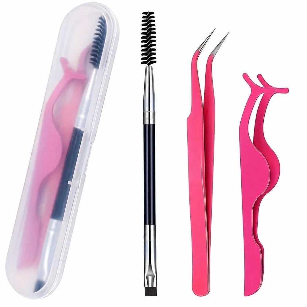 Stainless Steel Tweezers Set 3/6Pcs – Eyebrow & Eyelash Tool