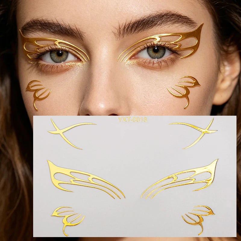 Holographic Laser Eyeliner Stickers – Waterproof Face Art Decals Face Art Sticker PRIMED YXT-018-1Pc