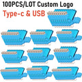100-Pack Custom Logo Type-C USB Flash Drives | 16GB–128GB USB Flash Drive PRIMED 8GB x 100PCS Light blue Color China Mainland