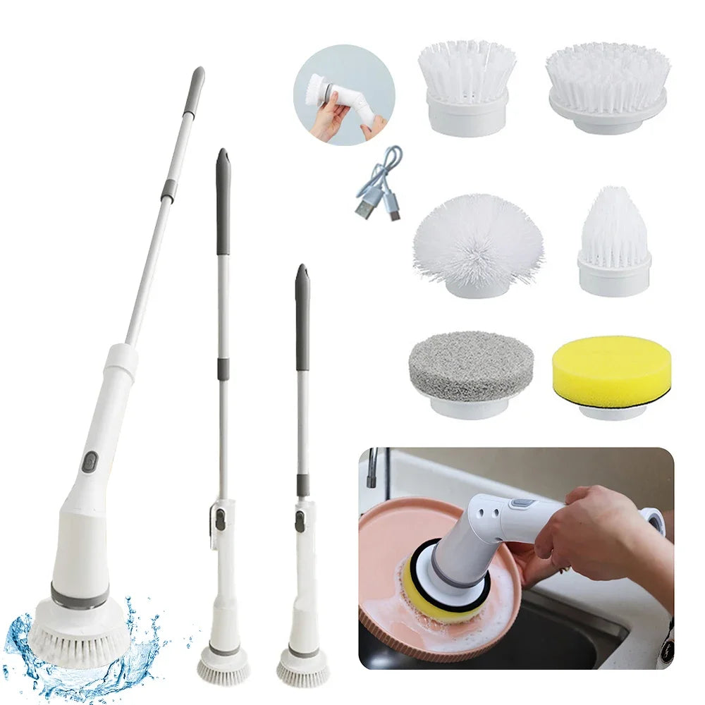 Cordless Electric Spin Scrubber with Extendable Rod & Brush Heads Electric Spin Scrubber PRIMED