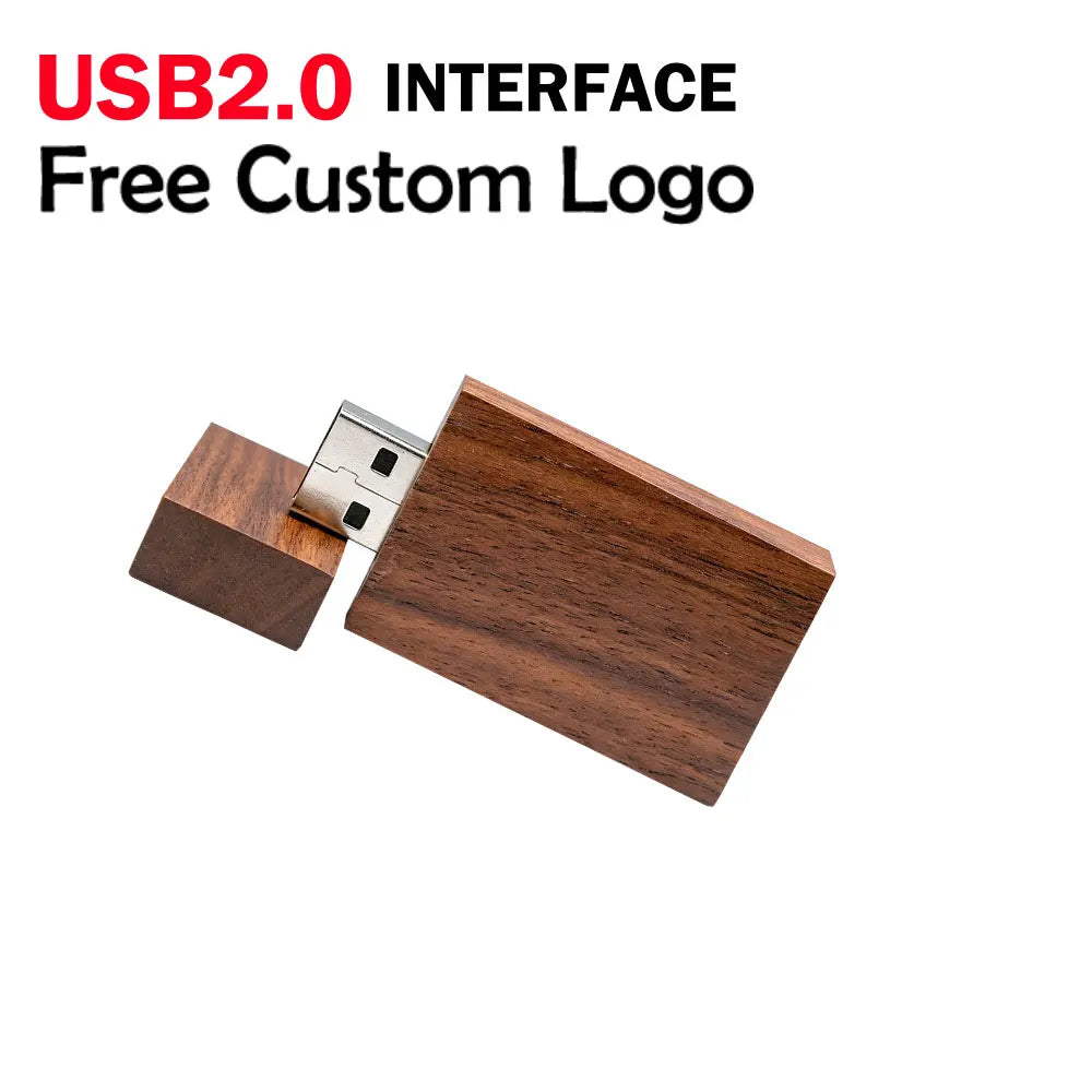 Wooden USB Flash Drive Custom Logo 4GB–128GB | Gift Box USB Flash Drive PRIMED 128 GB Walnut wood NO box