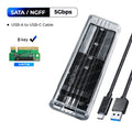 M.2 NVMe & NGFF SATA SSD Enclosure USB-C 10Gbps Transparent SSD Enclosure PRIMED 5Gbps NGFF Protocol China Mainland