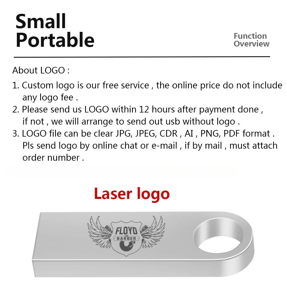 10-Pack Custom Logo Metal USB Flash Drives 128MB–128GB USB Flash Drive PRIMED