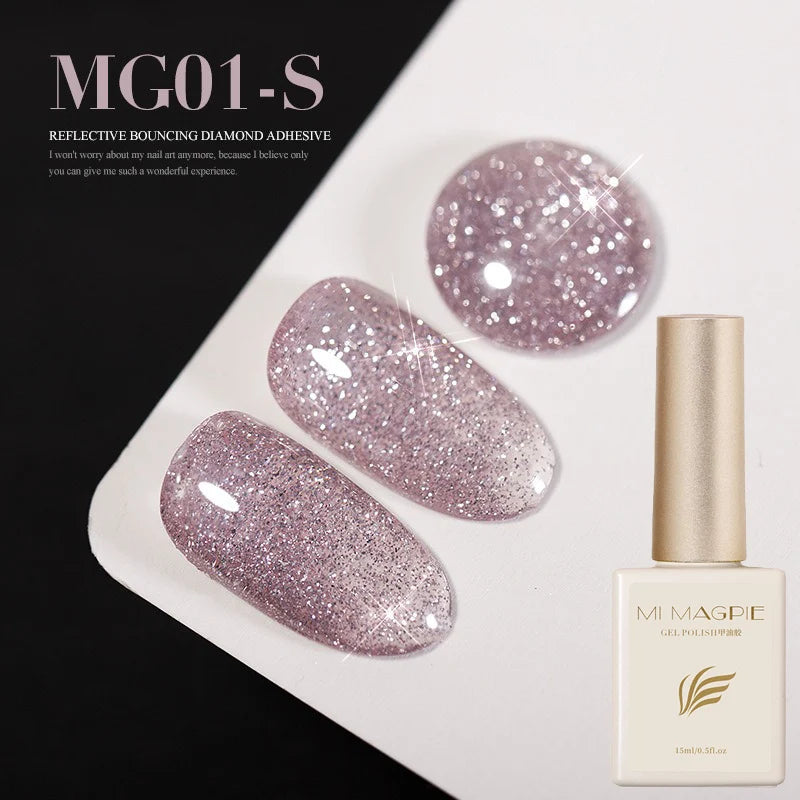 Diamond Glitter Gel Polish – Holographic UV LED Nail Gel 15ml