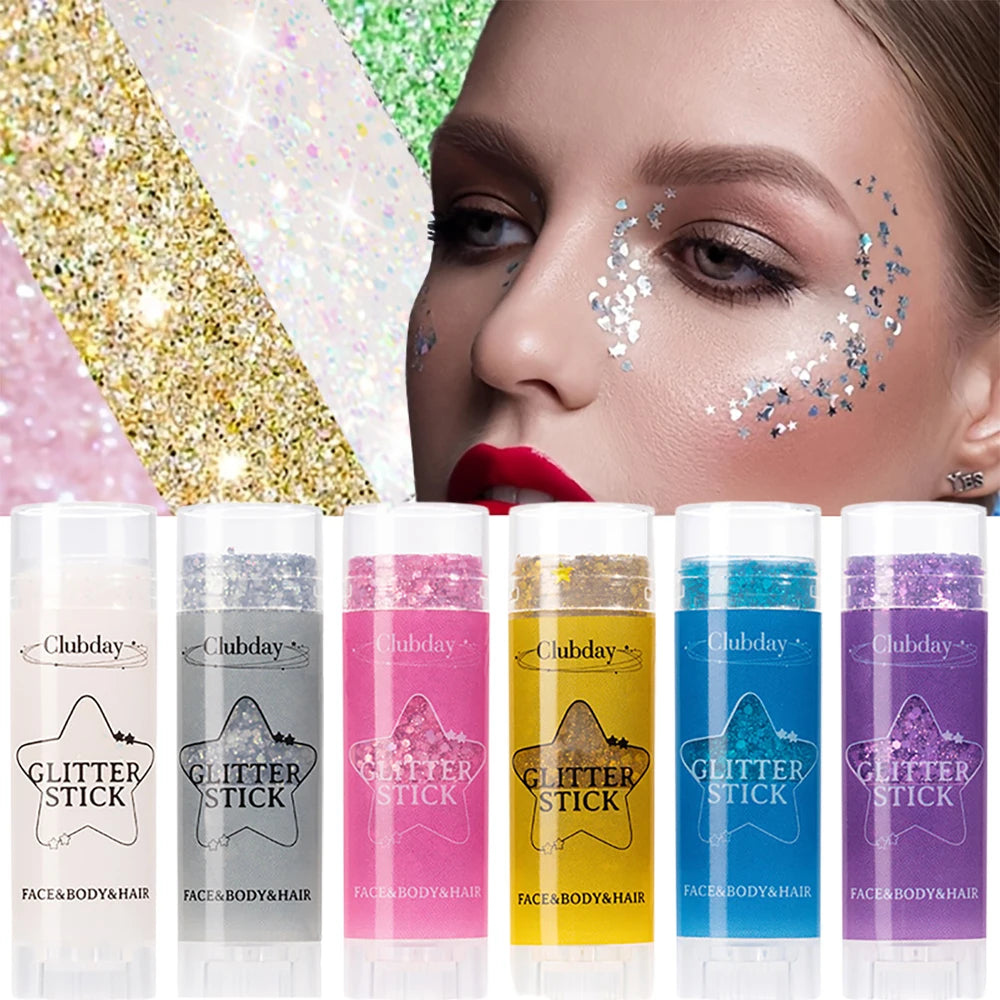 Glitter Gel Stick – Sequin Shimmer Eyeshadow & Body Highlighter Glitter Shimmer Stick PRIMED