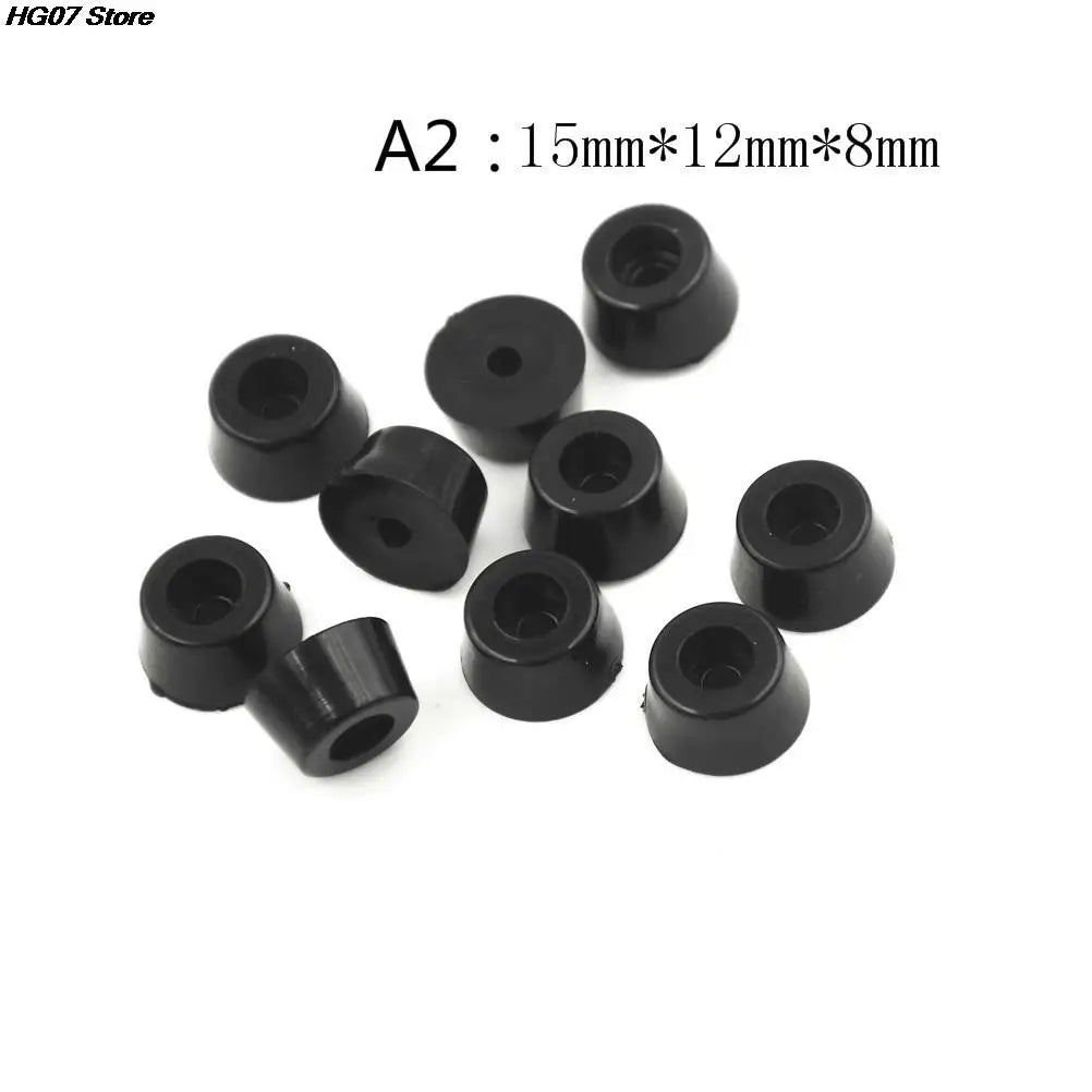 10-Pack Black Rubber Furniture Feet | Non-Slip Floor Protectors