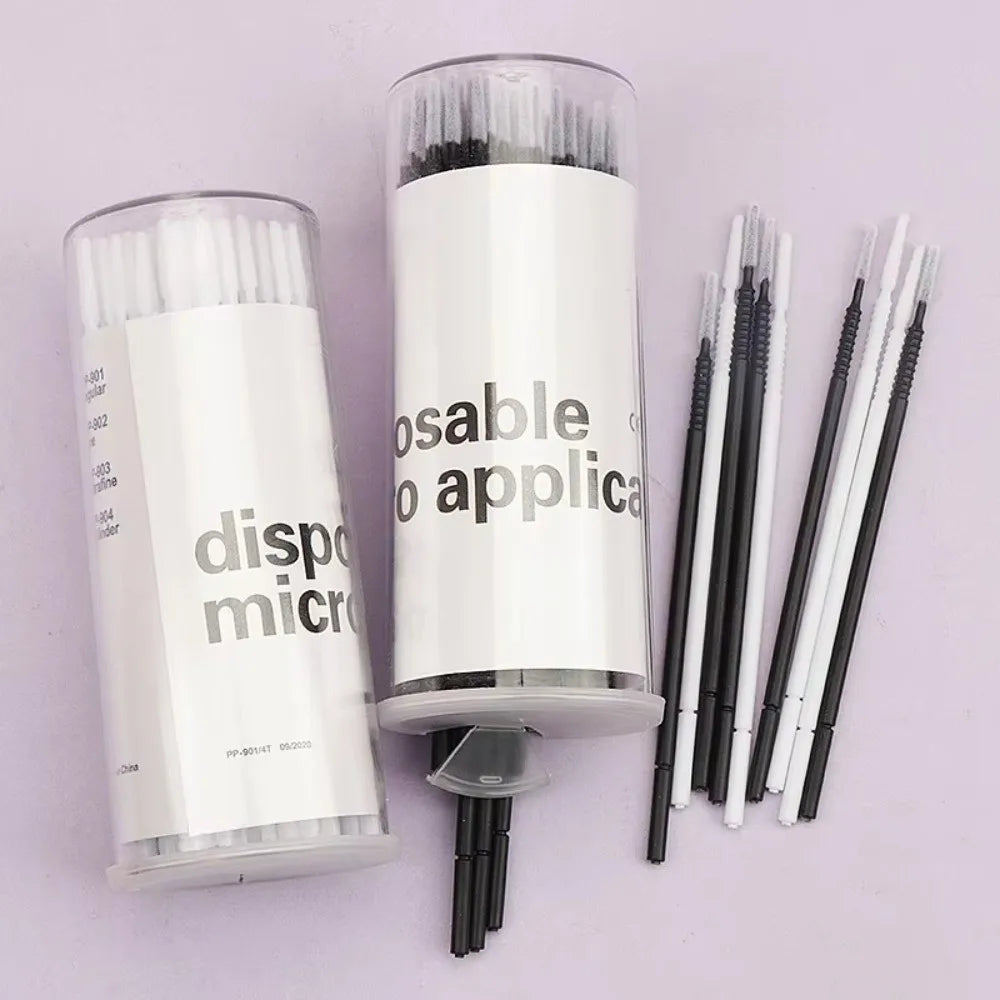 100Pcs Disposable Micro Applicator Brushes – Eyelash Extension Lash Applicator Brushes PRIMED