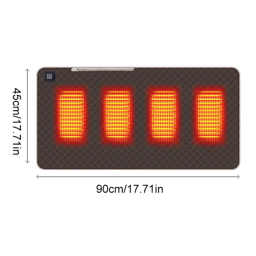 USB Electric Heated Sleeping Mat – 4 Zones Adjustable Warmth Heated Sleeping Mat PRIMED Dark Brown 45x90cm