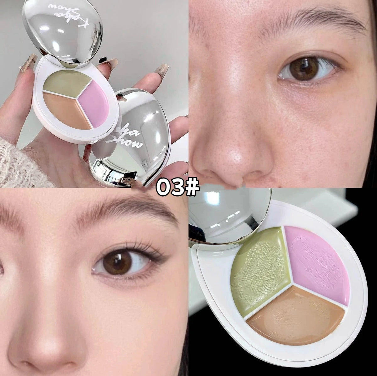 3-Color Concealer Palette – High Coverage Contour & Foundation