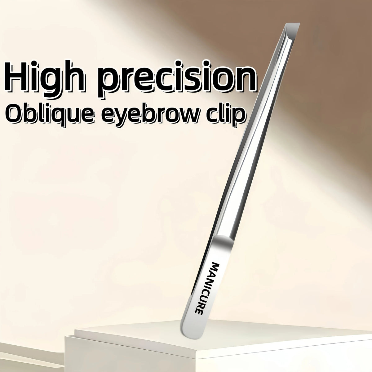 Stainless Steel Slant Tip Tweezers – Eyebrow & Facial Hair
