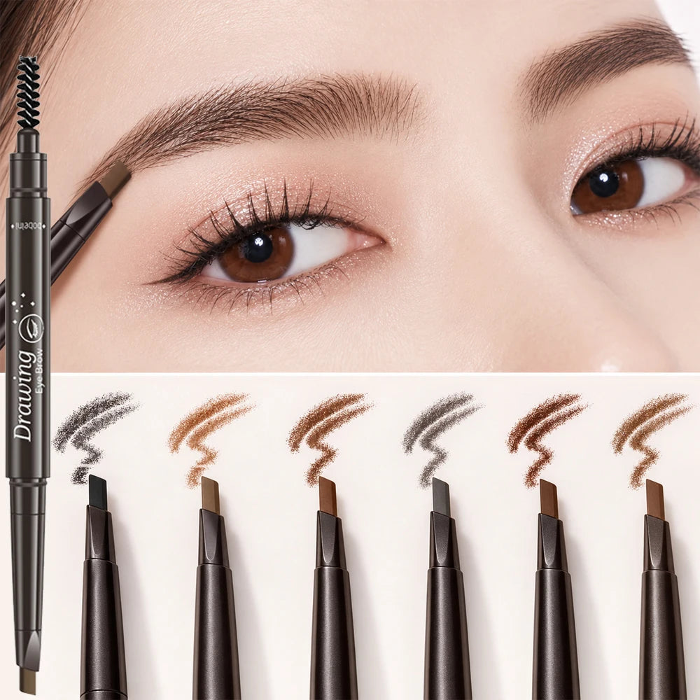 Waterproof Taupe Eyebrow Pencil – Fine Tip & Spoolie Brush