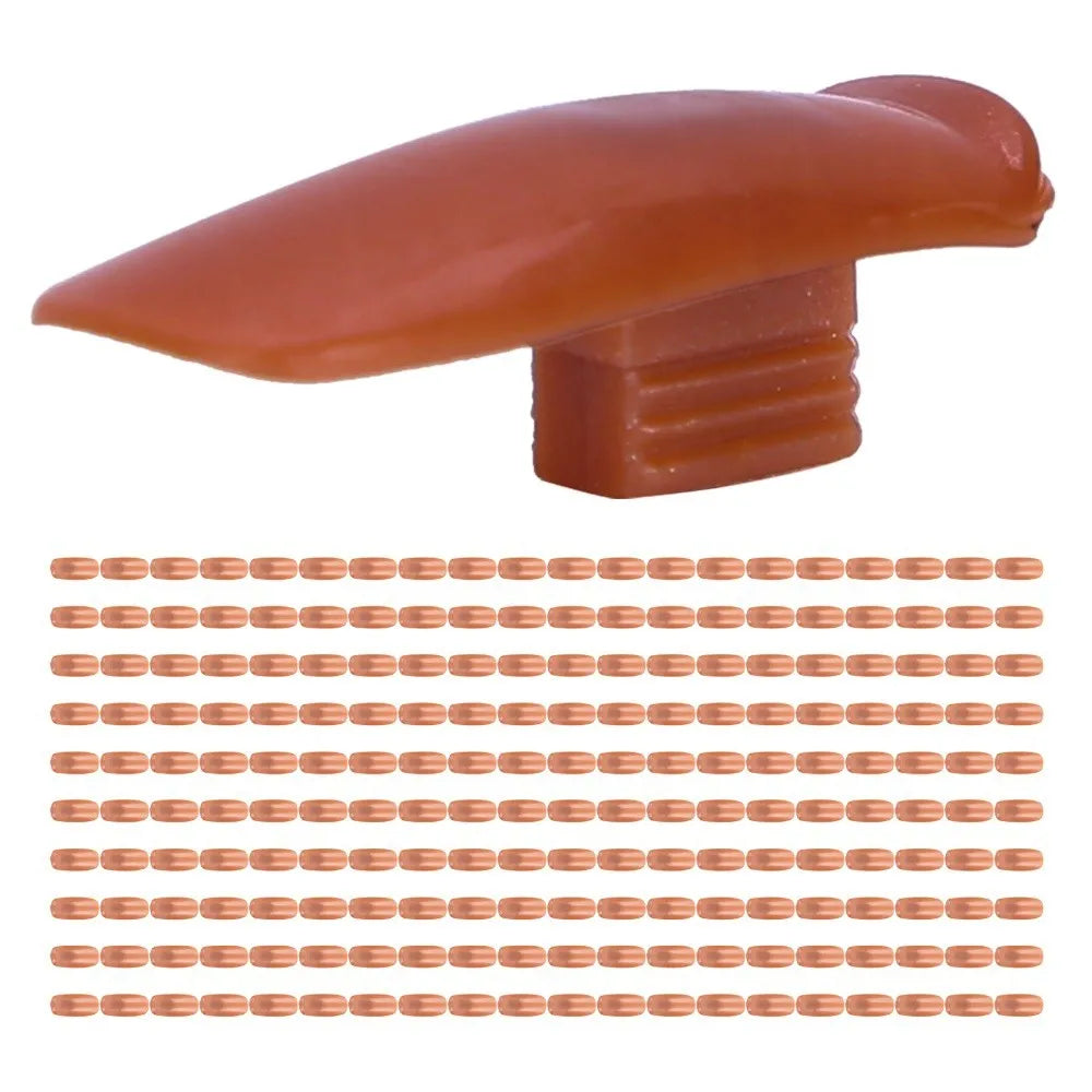 300Pcs ABS Nail Practice Replacement Tips – Brown Finger Tips