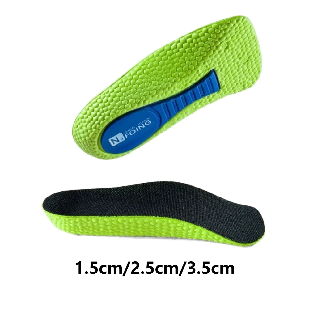 Memory Foam Height Increase Insoles – Arch Support 1.5–3.5cm Shoe Insoles PRIMED Green-Height 2.5cm