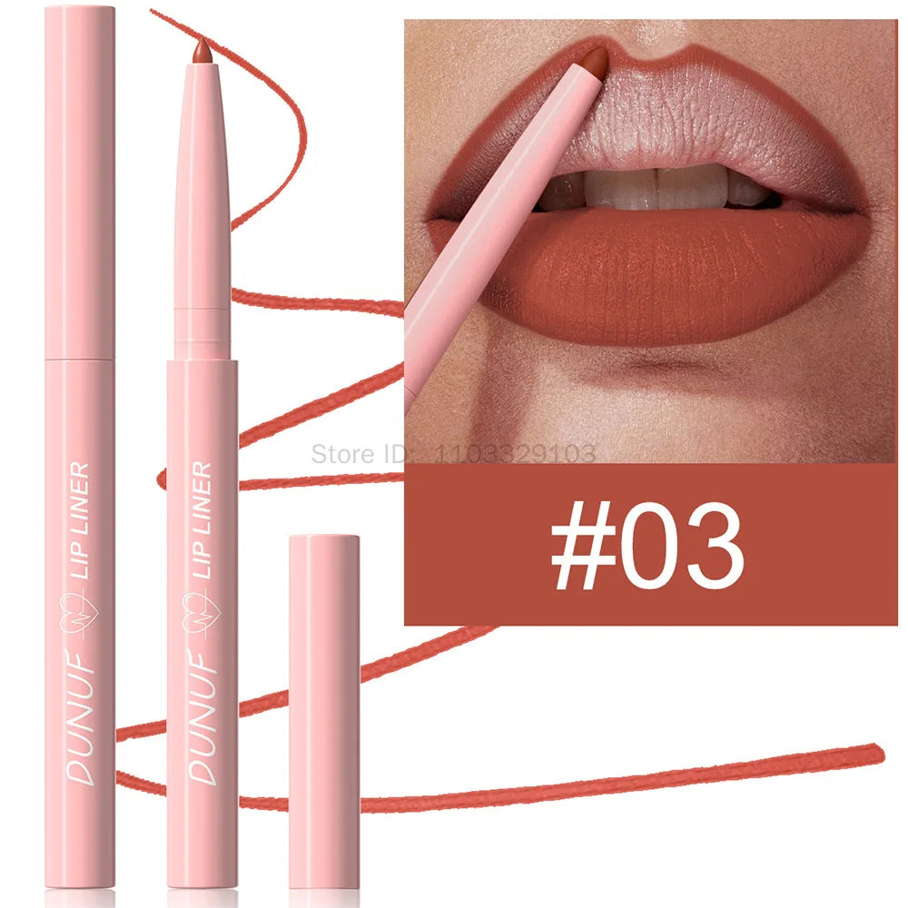 Waterproof Matte Lip Liner Pencil – 12 Colors Long-Lasting