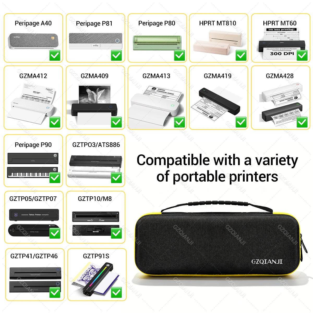 EVA Carrying Case for Peripage A40 Mini Bluetooth Printer Printer Carrying Case PRIMED