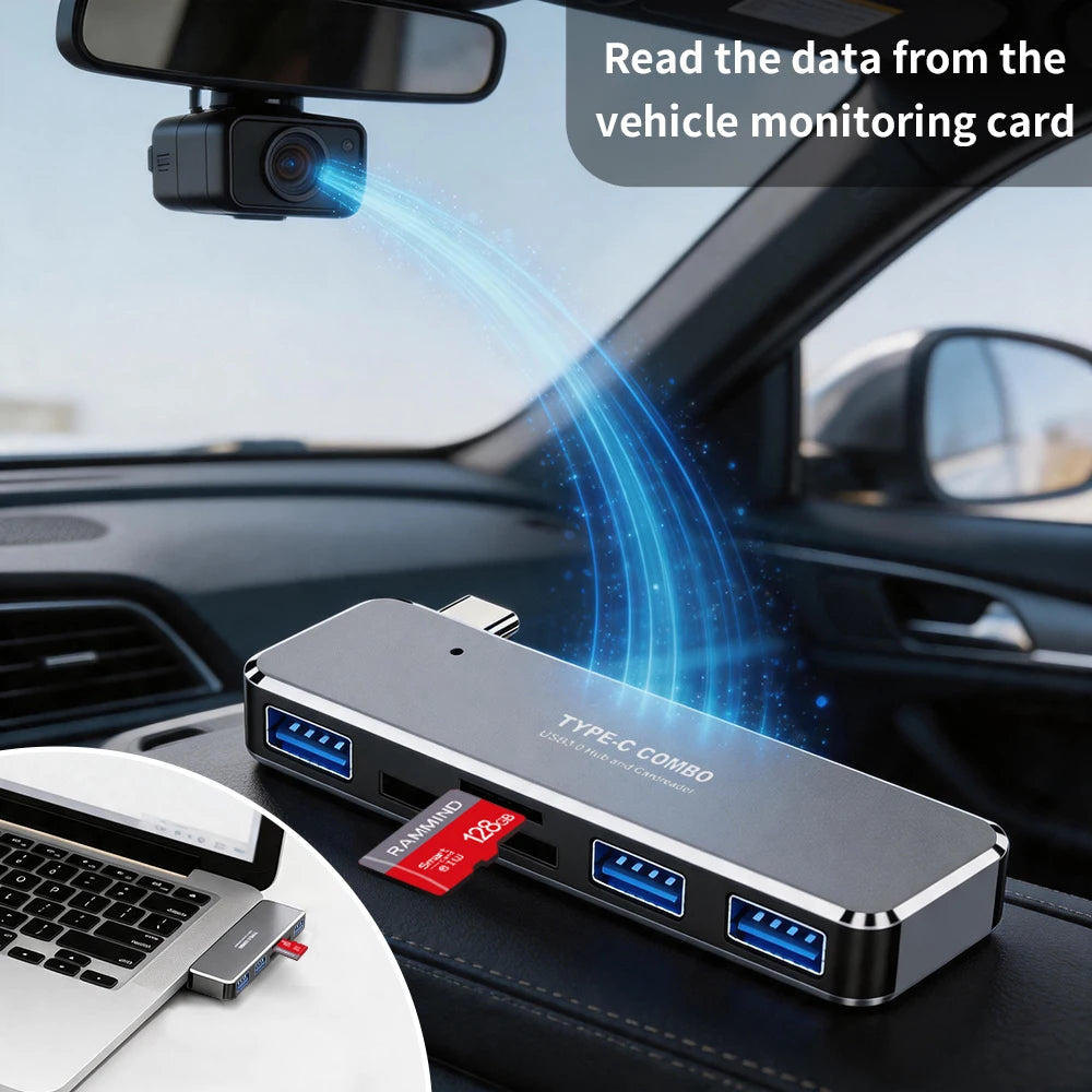 USB-C Hub Adapter – USB 3.0, SD & TF Reader for MacBook