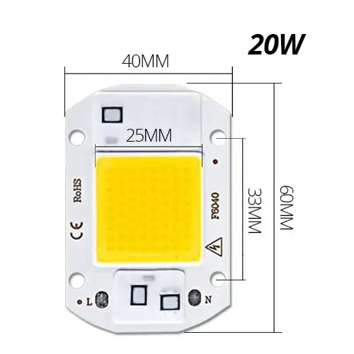 COB LED Chip 20W 30W 50W No Driver 110V/220V DIY Flood Light COB LED Chip PRIMED Warm White 220V 20W