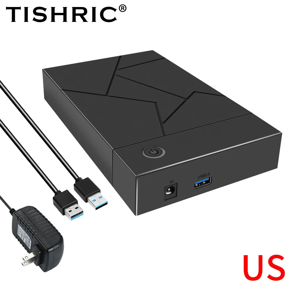 TISHRIC 3.5" HDD Enclosure SATA to USB 3.0 | Up to 18TB HDD Enclosure PRIMED US China Mainland