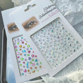 Iridescent Star Moon Face Gem Stickers – Rhinestone 2 Sheets Body Art Stickers PRIMED 2Pcs