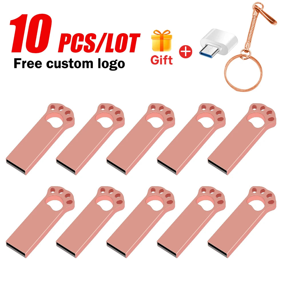 10-Pack Custom Logo Metal USB Flash Drives 128MB–128GB USB Flash Drive PRIMED 4GB x10pcs Rose u disk 1 China Mainland