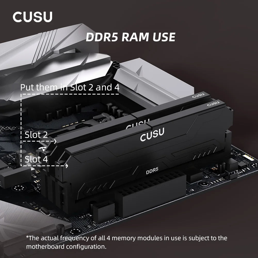 CUSU DDR4 & DDR5 Desktop RAM 8GB–64GB UDIMM 3200–6400MHz Desktop RAM Module PRIMED
