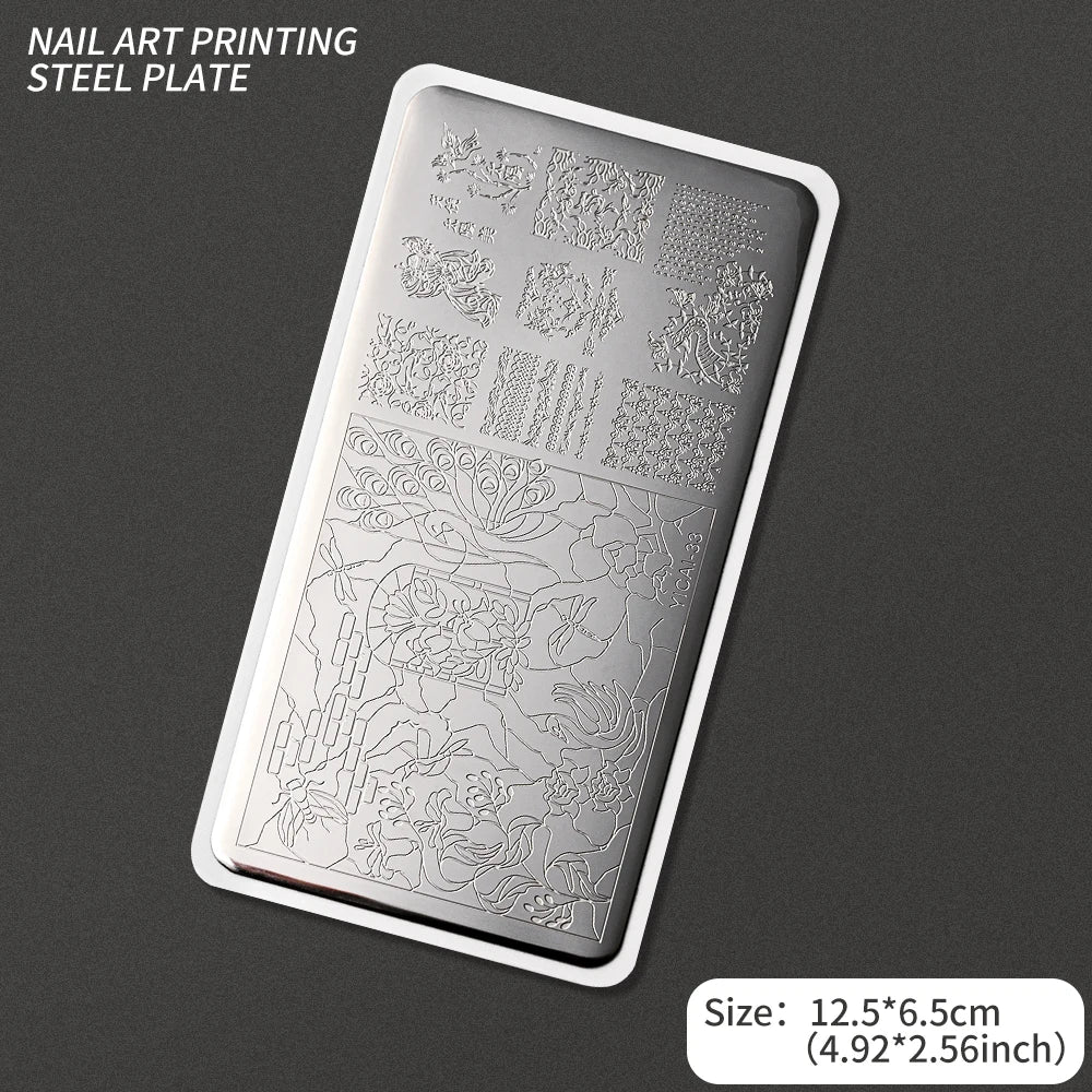 Nail Art Stamping Plate – Waves, Florals & Animal Designs