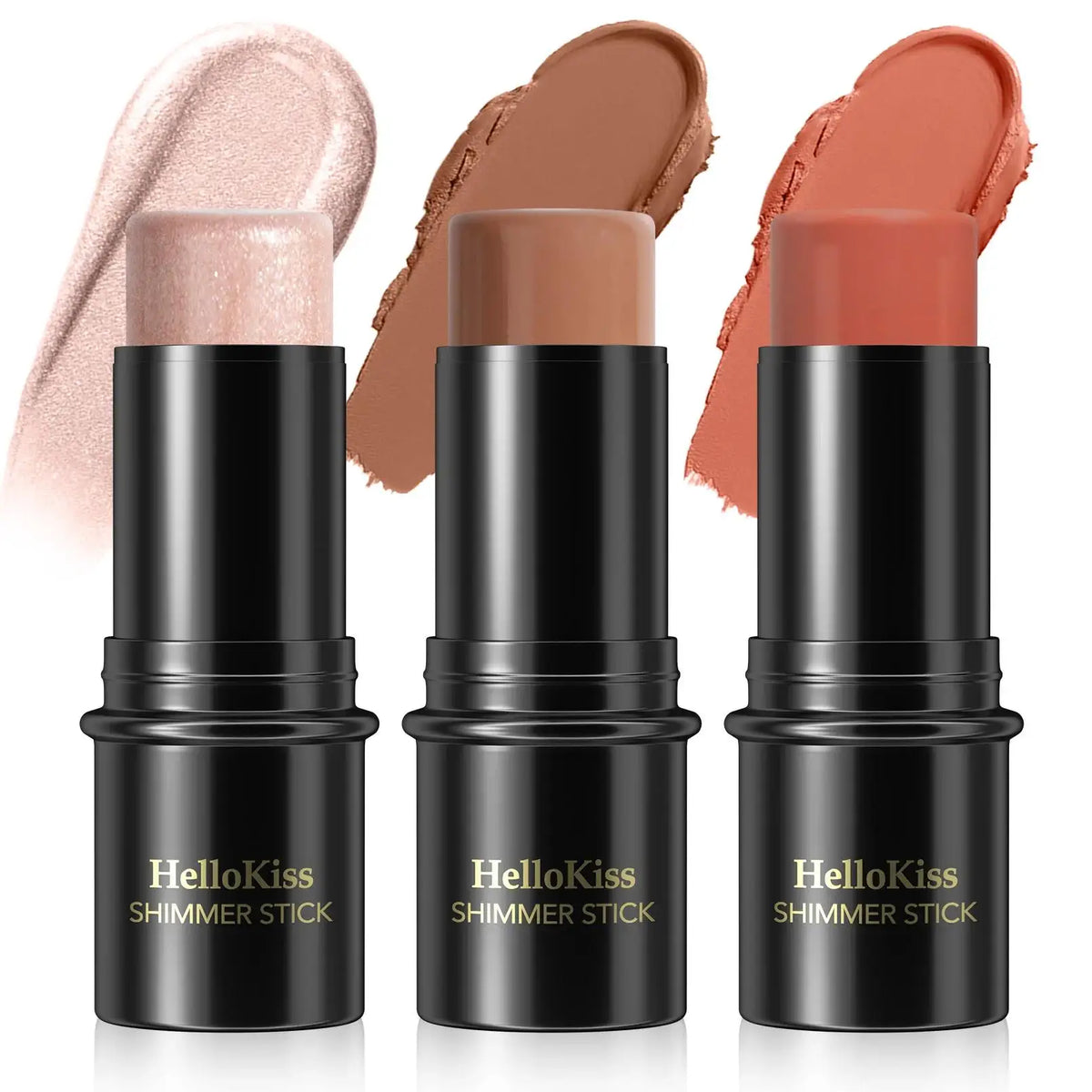 Hello Kiss 3-Piece Concealer Stick Set – Contour Highlight Blush