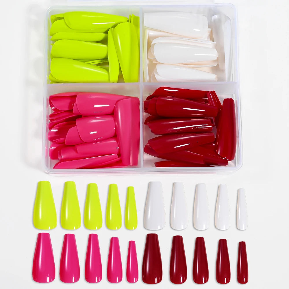 96Pcs Press On Nails – Coffin Ballet French Full Cover Tips