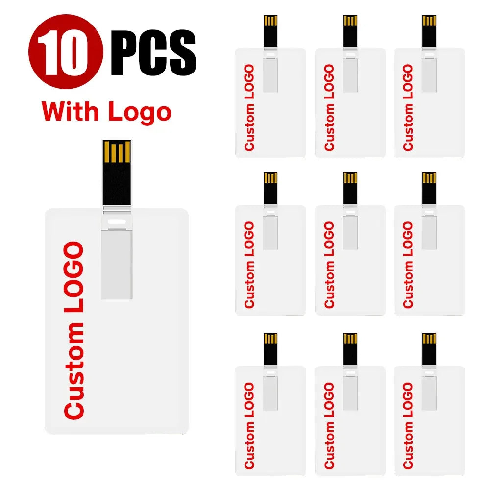 Credit Card USB Flash Drive 4GB–128GB | Custom Logo Bulk Pack USB Flash Drive PRIMED 10pcs set 512M