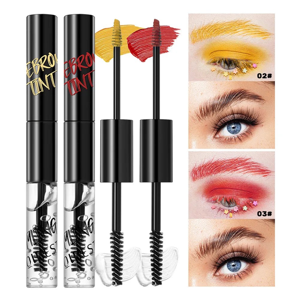 QiBest 2-in-1 Eyebrow Tint Cream & Color Mascara Gel Eyebrow Tint Gel PRIMED