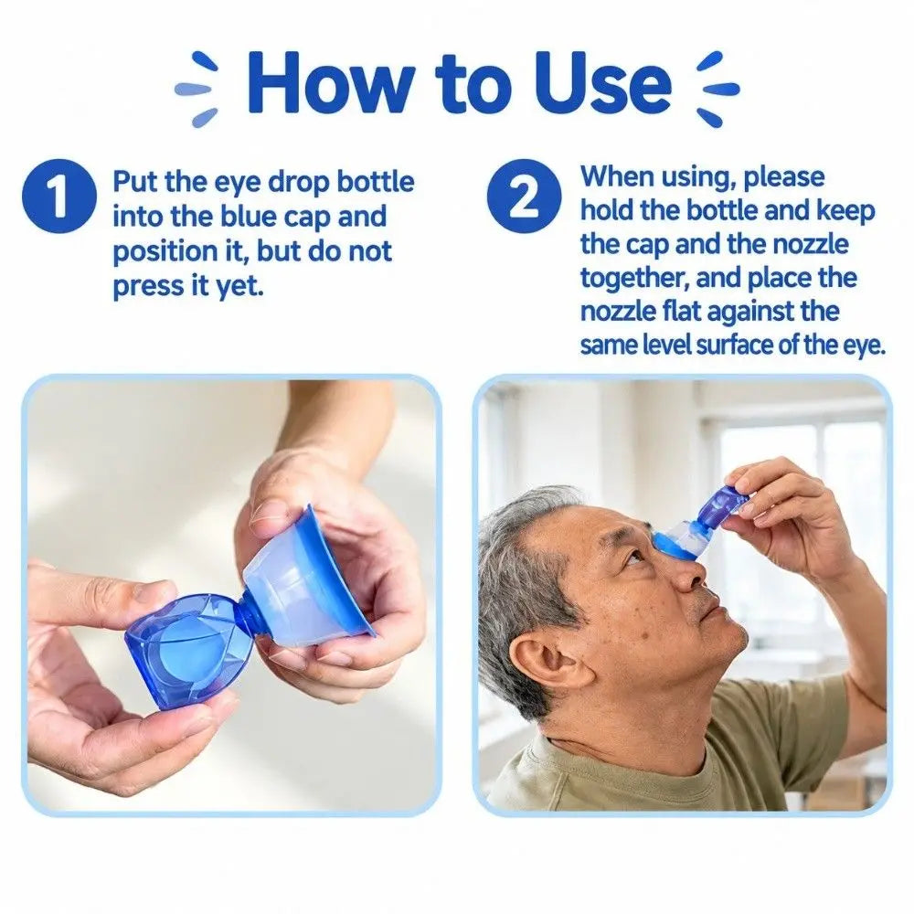 Reusable Eye Drop Guide – Universal Fit Dispenser Aid Tool