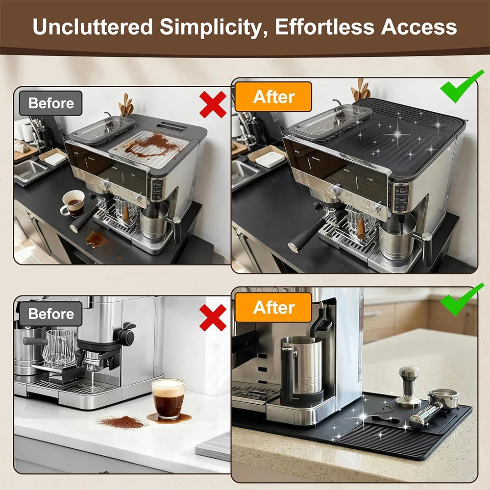 Silicone Coffee Mat Set for Ninja ES601 ES701 – Non-Slip Pad Coffee Machine Mat PRIMED