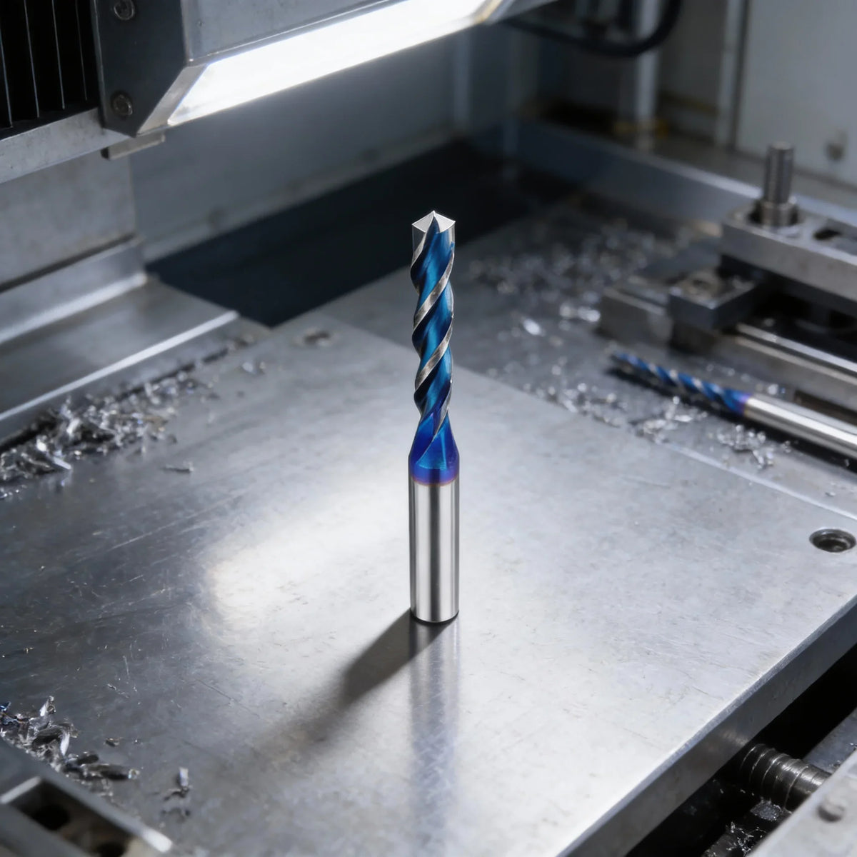 Solid Carbide Triple Edge Taper Flat CNC Milling Cutter 6.35mm