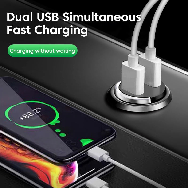 Elough 100W Dual USB Car Charger QC3.0 Fast Charging