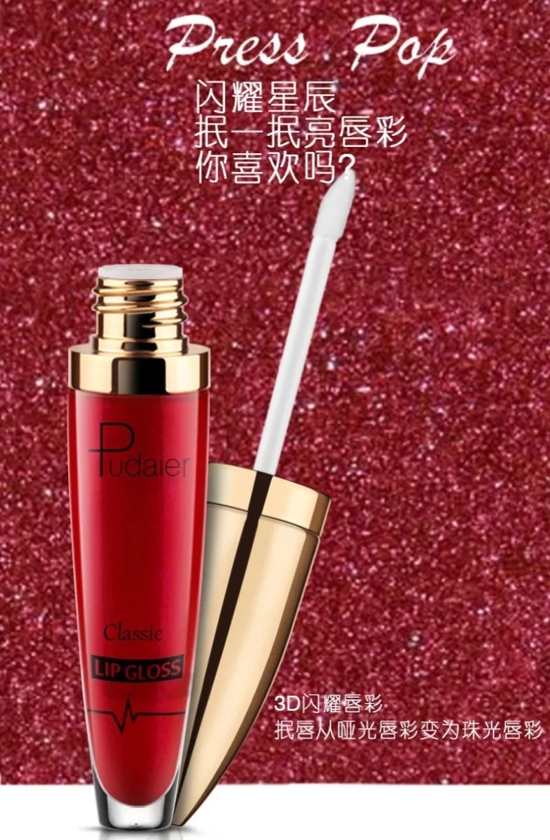 Pudaier 18-Color Matte Glitter Liquid Lipstick Set – Waterproof