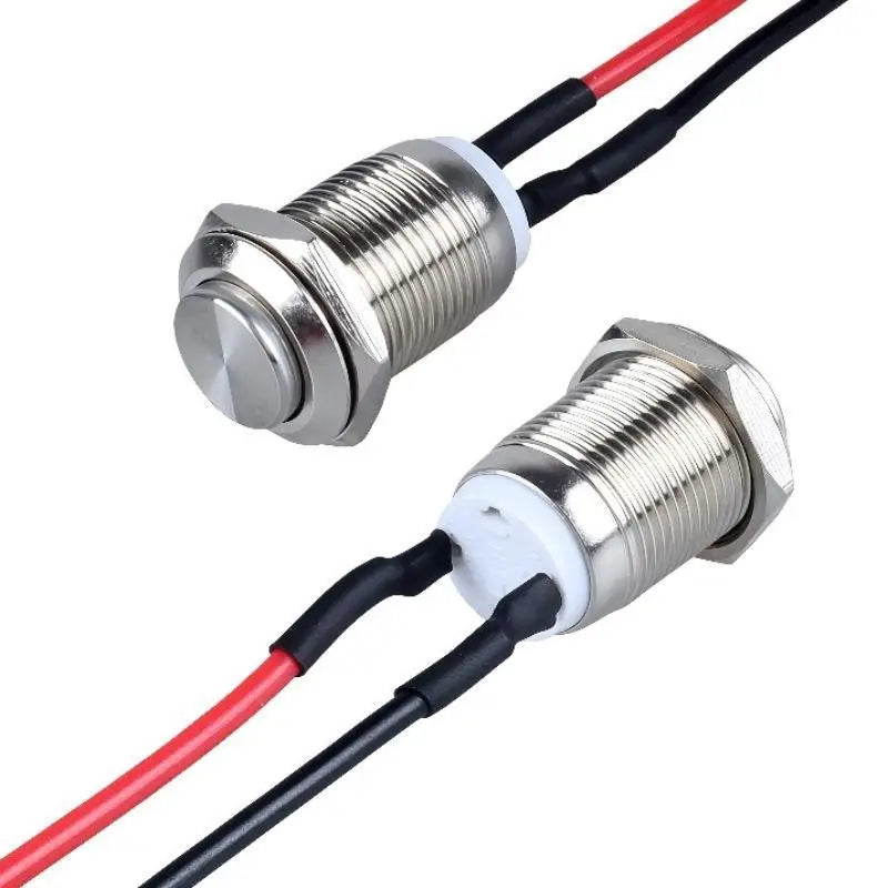12mm Stainless Steel Momentary Push Button Switch Pre-Wired Push Button Switch PRIMED