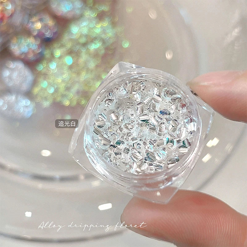 3D Holographic Nail Glitter Rhinestones – DIY Nail Art Decor Nail Art Glitter PRIMED