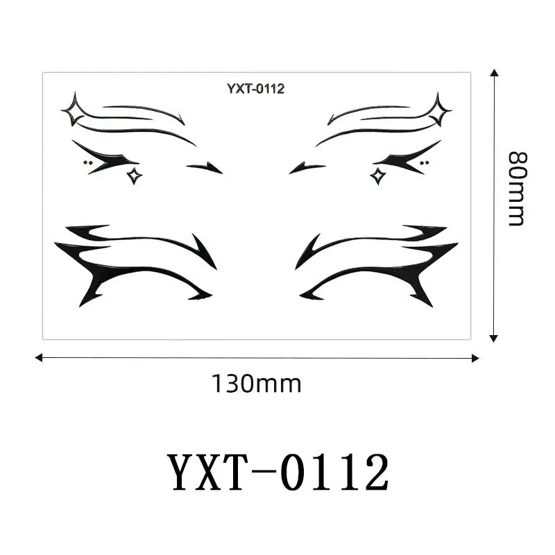 Gothic Metallic Eye Corner Temporary Tattoo Stickers | Cosplay Face Tattoo Stickers PRIMED YXT-112-1Pc