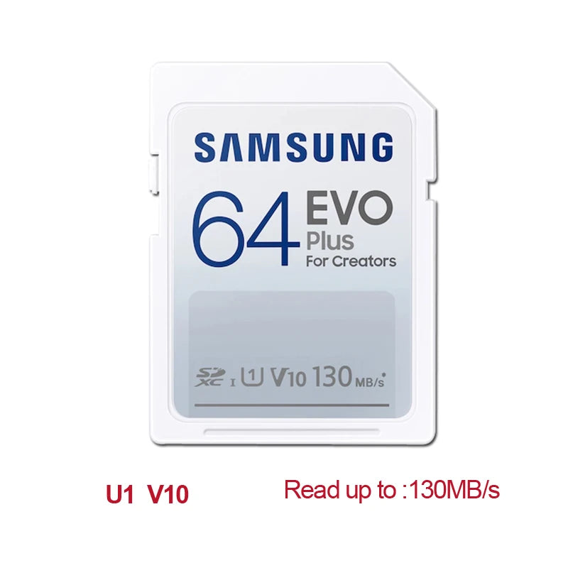 Samsung EVO Plus SD Card 32GB–256GB | Up to 130MB/s Flash Memory Card PRIMED 64GB