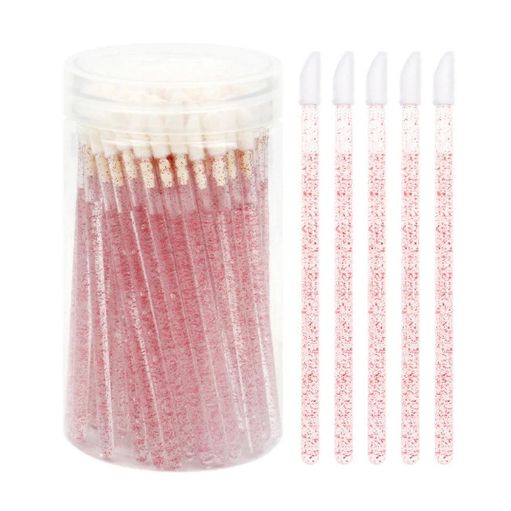 100 Pcs Disposable Lip Brushes & Mascara Wands | Crystal Tip