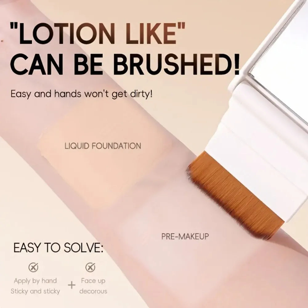 Foldable Compact Foundation Brush with Mirror – Ultra-Thin