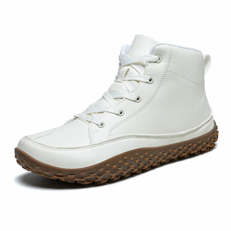 Zero Drop Barefoot Hiking Boots – Wide Toe Mid-Top Waterproof Barefoot Hiking Boots PRIMED 48 WHITE