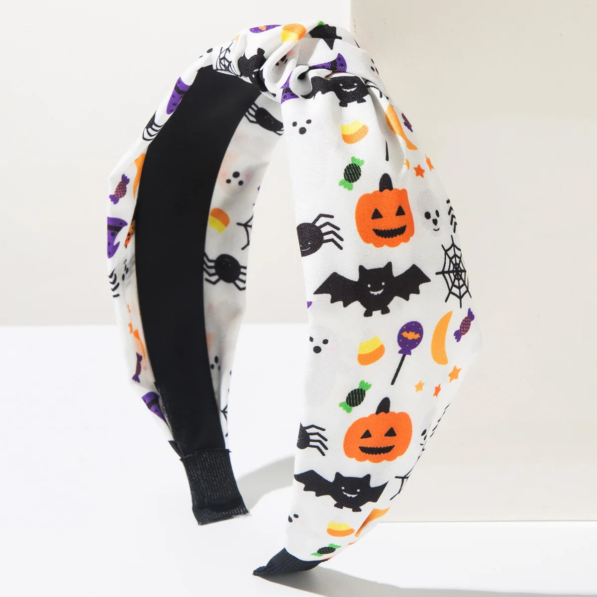 Halloween Pumpkin Bat Ghost Headband – Festive Hair Accessory Halloween Headband PRIMED White