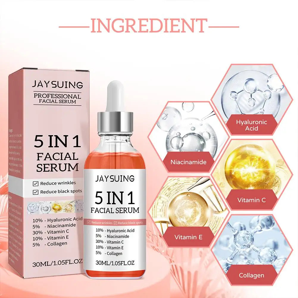 5-in-1 Vitamin C Face Serum – Niacinamide & Hyaluronic Acid