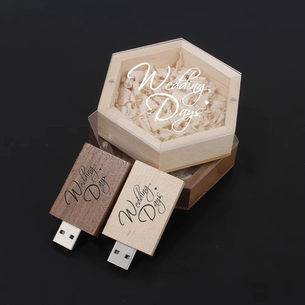 JASTER Wooden USB Flash Drive Gift Box | 4GB–64GB Custom Logo Wooden USB Flash Drive PRIMED