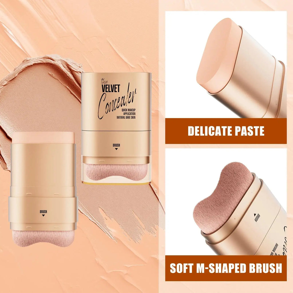 Hello Kiss 2-in-1 Waterproof Concealer Stick & Brush | 12g Concealer Stick PRIMED