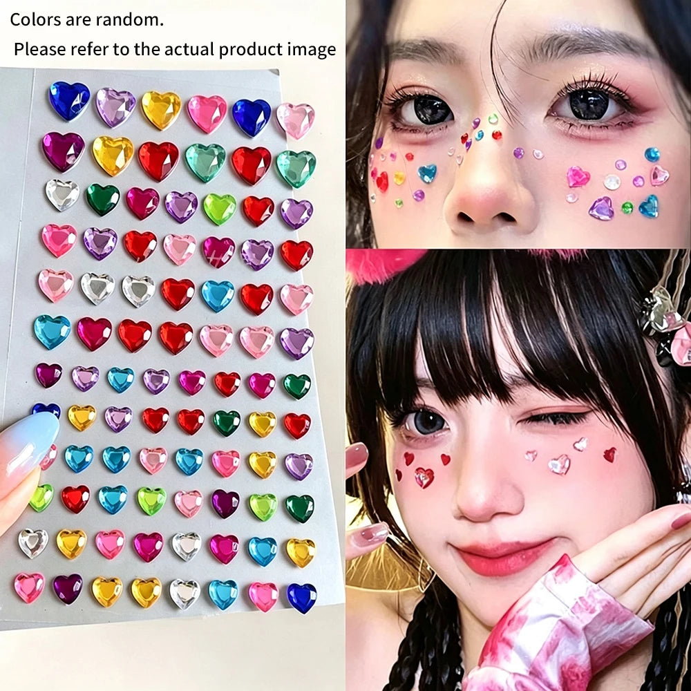 Iridescent Star Face Gem Stickers | Crystal Pentagram Body Art Face Gem Stickers PRIMED A1